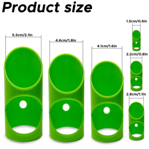 Multi Size Pipe Insulation Cutting Guide Kit With Molded Foam Cutter Tool Set For 15mm To 53mm Insulation Diameters, green sizes shown