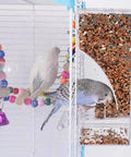 Dope Game Changer No Mess Bird Feeder For Cage With Auto Seed Guard And Hull Catch Trough For Parrots And Parakeets Super Clear Plastic Food Bowls Two Pack with birds feeding