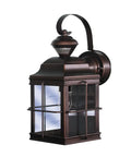 Dual Brite Dimmable Motion Activated Decorative Light with Antique Bronze Finish, clear glass outdoor wall sconce