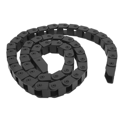 Reinforced Nylon PA66 Cable Drag Chain with End Connectors, 10x10mm, 1m Length, low noise wire carrier for CNC machines
