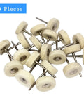 20 Pack Pro Grade Compressed Wool Felt Polishing Wheels With One Eighth Inch Mandrel For Rotary Tools