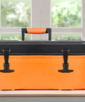 Stainless Steel 304 Rubber Door Latches With Toggle Clamps Four Pack on an orange toolbox for secure storage