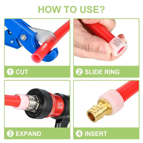 Step-by-step guide to using 30 Pack PEX A Combo Fittings Set With Elbow Tee And Coupling in plumbing