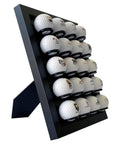 Premium Golf Ball Display Case for Wall Mount or Free Standing Setup Black Wood Frame That Holds Up to 20 Logo Balls.