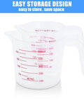 Two Pack Measuring Cup Set 250 Milliliters And 500 Milliliters BPA Free Non Toxic Kitchen Measuring Cups stacked with red markings