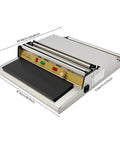 No Sweat 18 Inch Hand Wrapping Machine Heavy Duty Countertop Cling Film Packaging Sealer with adjustable controls.
