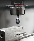 Single End Cobalt Countersink Chamfer Tool Set TiAlN Coated Built Tough Heavy Duty M35 90 Degree Bit in use on metal