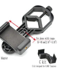 Universal Smartphone Telescope And Microscope Adapter Mount with phone width range and C kit displayed