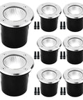 Low Voltage Landscape Well Lights 12W 12 To 24V AC DC In Ground Garden Lights 8 Pack 5000K Daylight with fittings