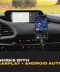 100W USB C To USB C Splitter Cable with phone connected in car using CarPlay and Android Auto