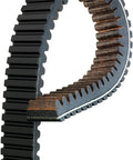 Close-up of G-Force Snowmobile Belt 44G4553 Replacement Drive Belt One Pack showing aramid cords and reinforced fibers for durability.