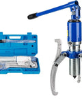 Heavy Duty 20 Ton Hydraulic Gear Puller Kit With Two-Third Jaw Separator and blue portable case displayed