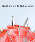 Stainless steel duckbill on Handheld Corn Seeder And Soybean Planter, Pro Grade Garden Seed Spreader, eight-port design.