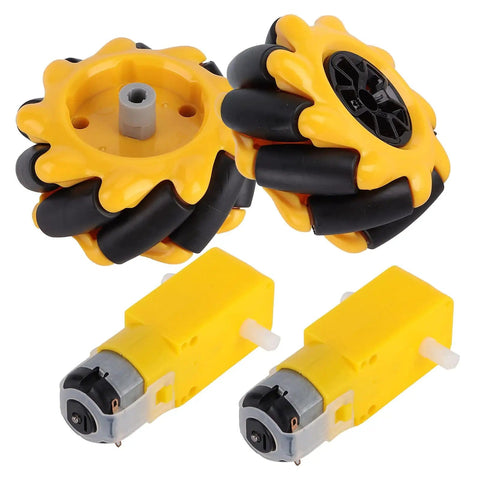 Omnidirectional Mecanum Wheel For TT Geared Motor, 60mm Rubber Coated Robot Car Wheel With Left And Right Translation