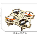 Beginner Friendly Wooden Drone Kit With Beech Wood Frame And Protective Cage One Key Takeoff Quad dimensions view