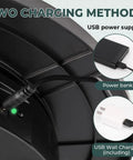 Huge Fly Rivergo Cordless Turntable For Photography 16.5 Inch 3D Display Rotating Base showing charging options and connections.