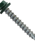 Heavy Duty Pro Grade 14 By One And A Half Inch Ivy Green Metal Roofing Screws With Hex Washer Head Self Starting Tapping EPDM