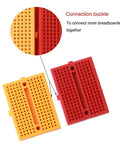 48 Pcs Mini Breadboard Kit With 170 Point Solderless Prototyping Boards For Arduino Projects, orange and red boards with connector