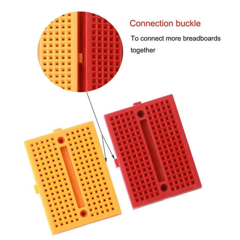 48 Pcs Mini Breadboard Kit With 170 Point Solderless Prototyping Boards For Arduino Projects, orange and red boards with connector