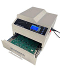 3300W Automatic Reflow Soldering Machine With LCD Screen and open drawer showing PCB inside