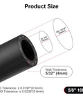 VehiMata heater hose, 5/8-inch ID, 10 ft black automotive coolant radiator hose.