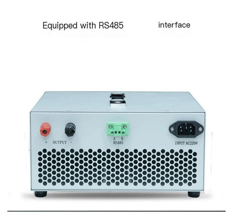 Pro Grade 5KW DC Regulated Power Supply With Massive Current Delivery And Seamless 0 To 10V Variable Output rear view with RS485 interface.