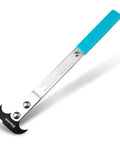DURATECH seal puller with turquoise handle and chrome shaft, blackened curved head for automotive seals.
