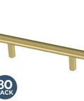 Satin Gold Cabinet Handles Set 30 Pack With Three Inch Center Holes Modern Pulls For Drawers Kitchen Cabinets And Dressers