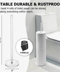 Must Have Freestanding Toilet Paper Holder Stand With Clear Acrylic No Assembly Floor Standing Roll Dispenser next to toilet