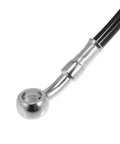 Close-up of 51.18 Inch Stainless Steel Braided Motorcycle Hydraulic Brake Line Kit With 10mm Inner Diameter for ATV and Street Bikes