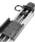 Top view of Two Hundred Millimeter Travel Fully Enclosed Dual Linear Stage Actuator with SFU1605 ballscrew and NEMA23 stepper motor.