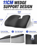 Premium Ergonomic Memory Foam Wedge Car Seat Cushion for MINI, 40CM width, 37CM depth, 11CM thickness, designed for improved posture.