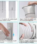 Installation steps of Portable Air Conditioner Window Vent Kit with 5.9 Inch Exhaust Hose Adjustable Window Seal Panel