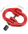 Heavy Duty Alloy Steel Coupling Links 4 Pack 1/4 Inch Grade 80 Hammer Lock Chain Connectors red metal link for trailer towing.