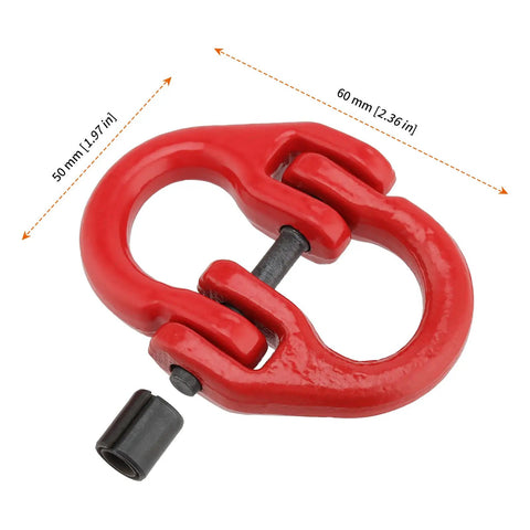 Heavy Duty Alloy Steel Coupling Links 4 Pack 1/4 Inch Grade 80 Hammer Lock Chain Connectors red metal link for trailer towing.
