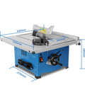 Hustle Ready 8 Inch Mini Table Saw Benchtop Miter Cutter with dimensions 530mm x 430mm; heavy-duty design for precision cuts.