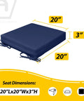 Outdoor Chair Seat Cushions Set Of 2 Waterproof And Fade Resistant 20 By 20 By 3 Inches Navy Blue Patio Furniture Replacement