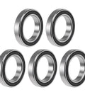 6803-2RS Deep Groove Ball Bearings 17x26x5mm, Double Sealed, ABEC 3, Low Noise, Long-Life Chromium Steel, Smooth Operation, 5-Pack on white