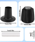 Matte Black Shower Knobs Replacement Kit 2 Pack With Bases Connectors Screws For Bathtub Faucet Handle Remodel Includes 2 Knobs Bases And Hardware Compatible With Pfister Verve showing measurements for each component