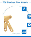 Rotatable 360 Degree Door Hinges for Doors Cabinets and Windows Heavy Duty Stainless Steel Hidden Pivot Hinges 4 Pack Smooth Quiet Operation Easy Install Increway gold stainless steel hinge on white background