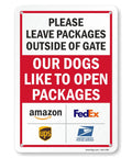 Keep Those Paws Off My Porch Package Drop Off Gate Sign With Major Courier Logos 10 By 7 Inch Rust Proof Laminated Aluminum notice.