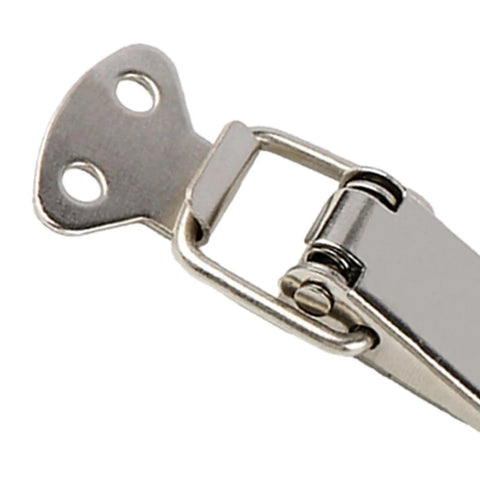 Close-up of a Heavy Duty Toggle Latch Lock With Spring Action For Secure Cabinet Box And Suitcase Closure Rust Resistant Metal Hardware Fitting.