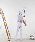 Worker applying Clear Two Part Polyurethane Sealer Slaps On Smooth For Raw Wood And Brick Slick High Gloss UV Resistant Topcoat.