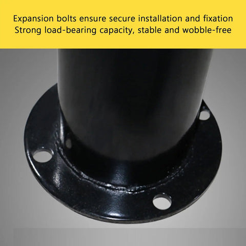 Close-up of Heavy Duty U Shaped Guardrail Safety Barrier mounting base with bolt holes for garages and industrial spaces.