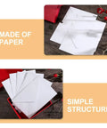 Bulk White B6 Card Envelopes 50 Pack Self Sealing 15.7 X 10.6 Cm on wooden table with floral decor