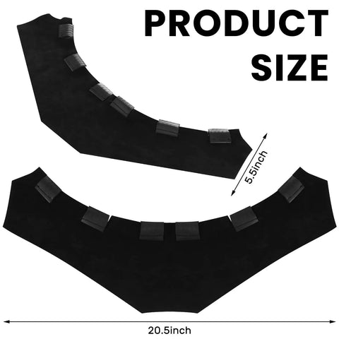 2 Pack Heat Resistant Leather Welding Neck Guards Wrap Around Bib Covers For Most Helmets shown with dimensions 20.5 x 5.5 inches.