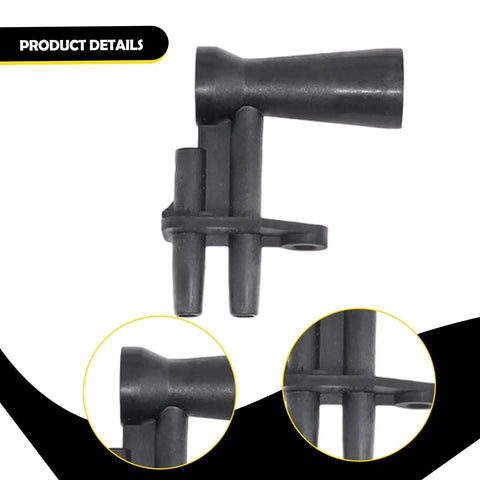 Set Of 5 Boiler Venturi Tube Nozzles Replacement Parts, detailed view of single black nozzle accessory with connectors