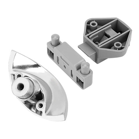 Half Moon Push Button Cabinet Latch Lock For RVs Caravans And Boats, Elegant Handle For Cabinet Doors Drawers And Closets, 14 To 16mm Thickness