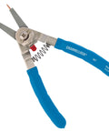 Snap Ring Pliers 927 Pro Grade For Internal And External Circlips Five Tip Set Ultra Versatile, shown with blue handles and metal tips.