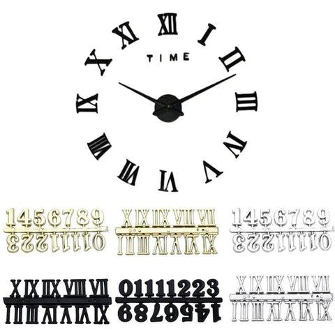12 Piece Clock Numerals Kit For DIY Repair Arabic And Roman Digits Quartz Wall Clock Parts In Three Colors Plastic Durable Replacement Numerals
